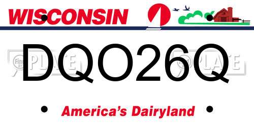 DQO26Q Wisconsin License Plate