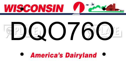 DQO76O Wisconsin License Plate
