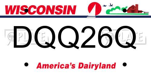 DQQ26Q Wisconsin License Plate
