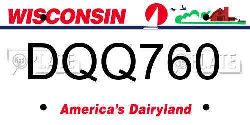 DQQ760 Wisconsin License Plate