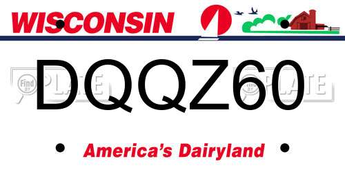 DQQZ60 Wisconsin License Plate