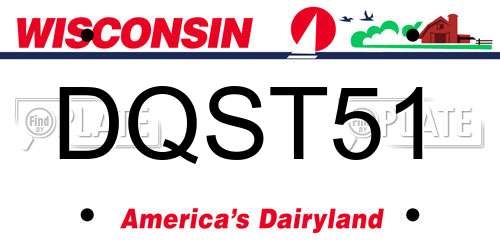 DQST51 Wisconsin License Plate