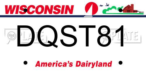 DQST81 Wisconsin License Plate