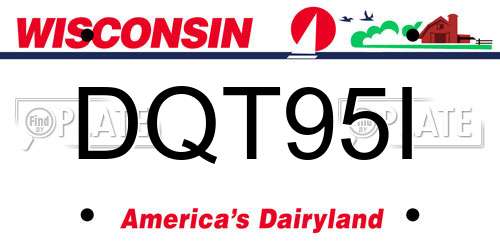DQT95I Wisconsin License Plate