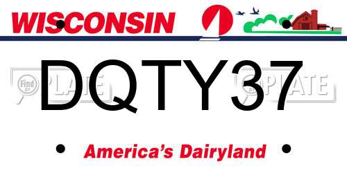 DQTY37 Wisconsin License Plate