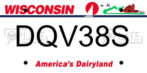 DQV38S Wisconsin License Plate