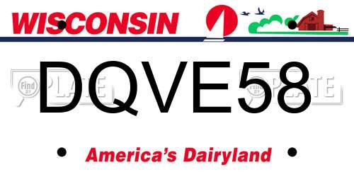 DQVE58 Wisconsin License Plate