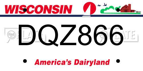 DQZ866 Wisconsin License Plate