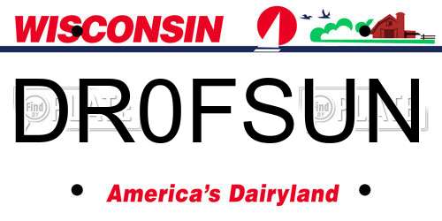DR0FSUN Wisconsin License Plate