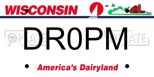 DR0PM Wisconsin License Plate