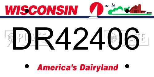 DR42406 Wisconsin License Plate