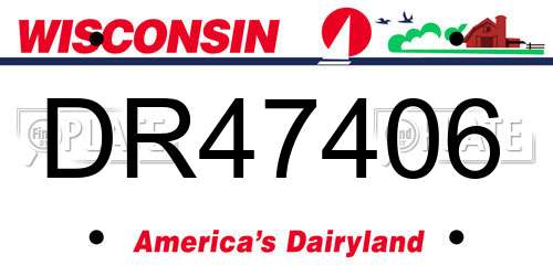 DR47406 Wisconsin License Plate