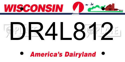 DR4L812 Wisconsin License Plate
