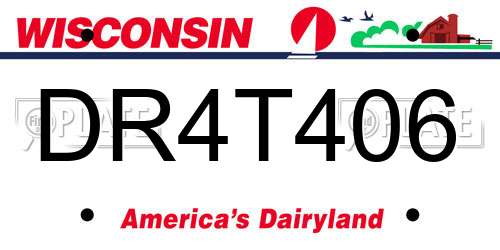 DR4T406 Wisconsin License Plate