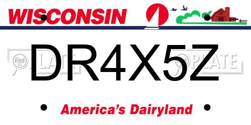 DR4X5Z Wisconsin License Plate