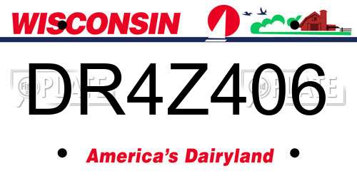 DR4Z406 Wisconsin License Plate