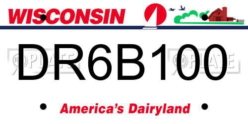 DR6B100 Wisconsin License Plate