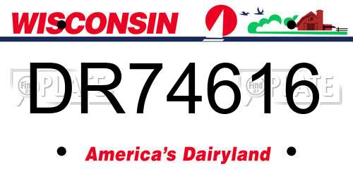 DR74616 Wisconsin License Plate