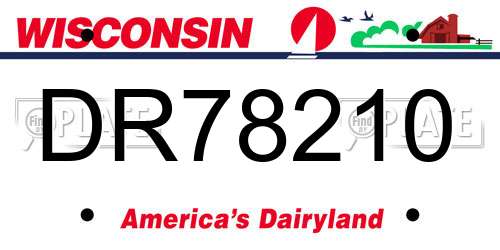 DR78210 Wisconsin License Plate
