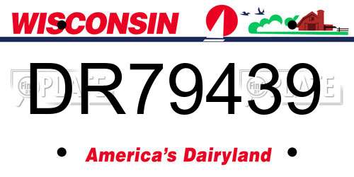 DR79439 Wisconsin License Plate