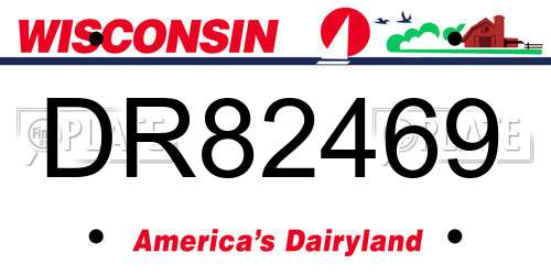 DR82469 Wisconsin License Plate