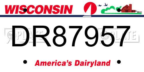 DR87957 Wisconsin License Plate