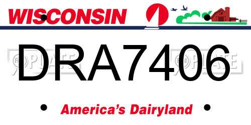 DRA7406 Wisconsin License Plate