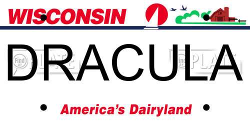 DRACULA Wisconsin License Plate
