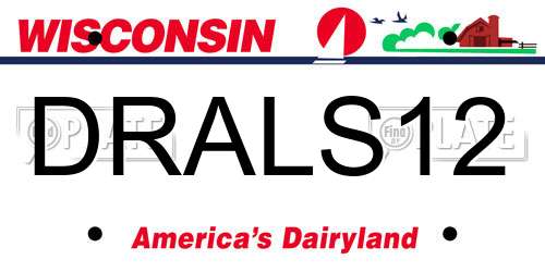 DRALS12 Wisconsin License Plate