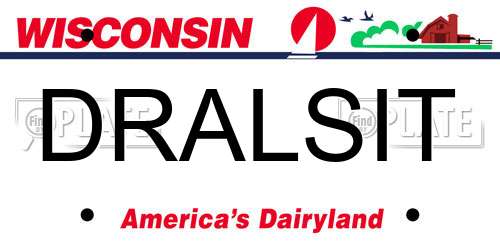 DRALSIT Wisconsin License Plate