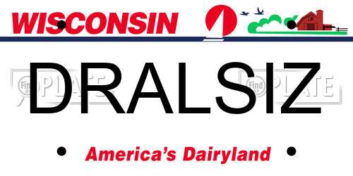 DRALSIZ Wisconsin License Plate
