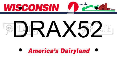 DRAX52 Wisconsin License Plate