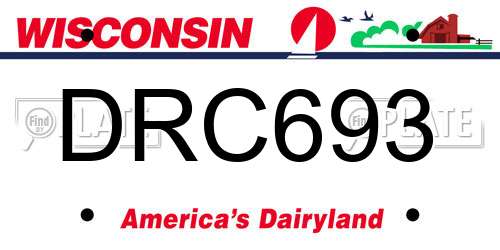 DRC693 Wisconsin License Plate