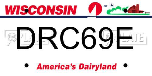 DRC69E Wisconsin License Plate