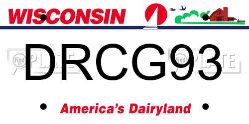 DRCG93 Wisconsin License Plate