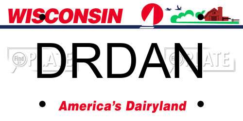 DRDAN Wisconsin License Plate