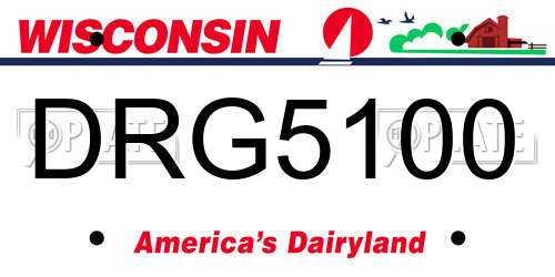 DRG5100 Wisconsin License Plate
