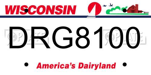 DRG8100 Wisconsin License Plate