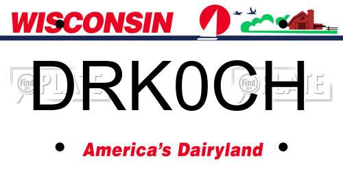 DRK0CH Wisconsin License Plate