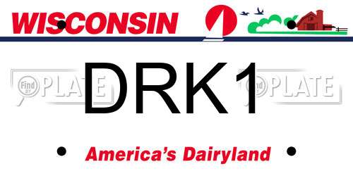 DRK1 Wisconsin License Plate