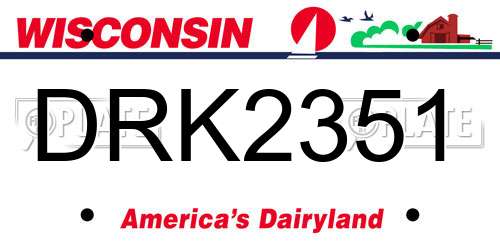 DRK2351 Wisconsin License Plate