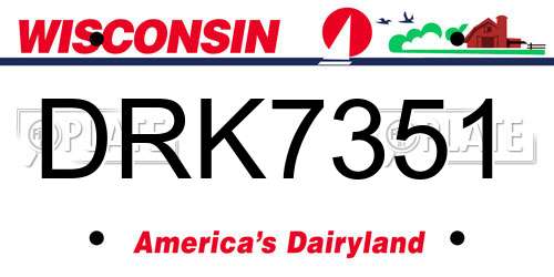 DRK7351 Wisconsin License Plate