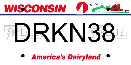 DRKN38 Wisconsin License Plate