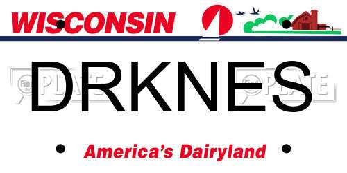 DRKNES Wisconsin License Plate