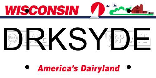 DRKSYDE Wisconsin License Plate