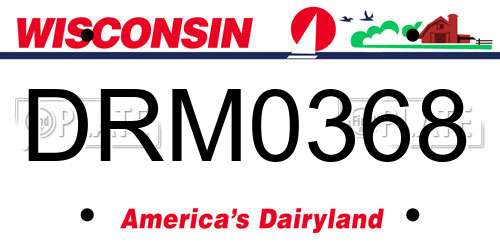 DRM0368 Wisconsin License Plate