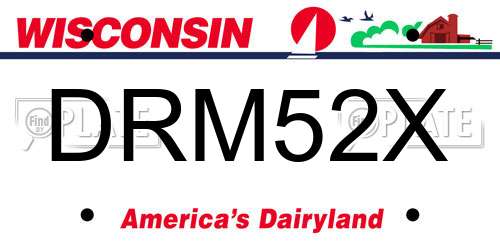 DRM52X Wisconsin License Plate