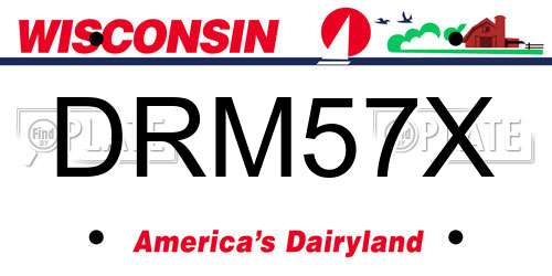 DRM57X Wisconsin License Plate