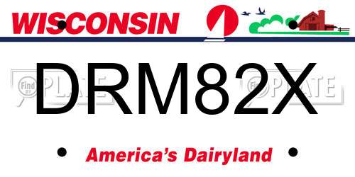 DRM82X Wisconsin License Plate