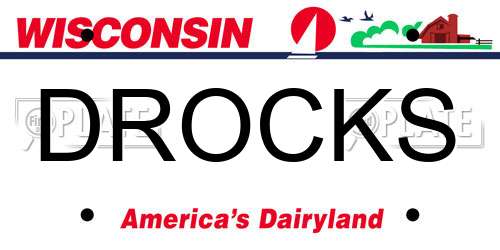 DROCKS Wisconsin License Plate